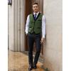 imageCOOFANDY Mens Suit Vest Slim Fit Formal Business Dress Vest Casual Wedding WaistcoatArmy Green