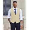 imageCOOFANDY Mens Suit Vest VNeck Casual Business Vests Lightweight Slim Fit Formal Dress Waistcoat for Wedding PartyBeige