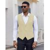 imageCOOFANDY Mens Suit Vest VNeck Casual Business Vests Lightweight Slim Fit Formal Dress Waistcoat for Wedding PartyBeige