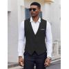 imageCOOFANDY Mens Suit Vest VNeck Casual Business Vests Lightweight Slim Fit Formal Dress Waistcoat for Wedding PartyBlack