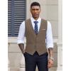 imageCOOFANDY Mens Suit Vest VNeck Casual Business Vests Lightweight Slim Fit Formal Dress Waistcoat for Wedding PartyBrown
