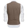 imageCOOFANDY Mens Suit Vest VNeck Casual Business Vests Lightweight Slim Fit Formal Dress Waistcoat for Wedding PartyBrown