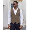 imageCOOFANDY Mens Suit Vest VNeck Casual Business Vests Lightweight Slim Fit Formal Dress Waistcoat for Wedding PartyBrown