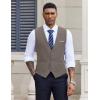 imageCOOFANDY Mens Suit Vest VNeck Casual Business Vests Lightweight Slim Fit Formal Dress Waistcoat for Wedding PartyDeep Grey