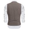 imageCOOFANDY Mens Suit Vest VNeck Casual Business Vests Lightweight Slim Fit Formal Dress Waistcoat for Wedding PartyDeep Grey