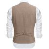 imageCOOFANDY Mens Suit Vest VNeck Casual Business Vests Lightweight Slim Fit Formal Dress Waistcoat for Wedding PartyKhaki