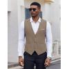 imageCOOFANDY Mens Suit Vest VNeck Casual Business Vests Lightweight Slim Fit Formal Dress Waistcoat for Wedding PartyKhaki