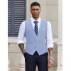 imageCOOFANDY Mens Suit Vest VNeck Casual Business Vests Lightweight Slim Fit Formal Dress Waistcoat for Wedding PartyLight Blue