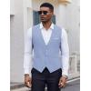 imageCOOFANDY Mens Suit Vest VNeck Casual Business Vests Lightweight Slim Fit Formal Dress Waistcoat for Wedding PartyLight Blue