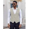imageCOOFANDY Mens Suit Vest VNeck Casual Business Vests Lightweight Slim Fit Formal Dress Waistcoat for Wedding PartyLight Grey