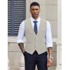 imageCOOFANDY Mens Suit Vest VNeck Casual Business Vests Lightweight Slim Fit Formal Dress Waistcoat for Wedding PartyLight Grey