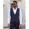 imageCOOFANDY Mens Suit Vest VNeck Casual Business Vests Lightweight Slim Fit Formal Dress Waistcoat for Wedding PartyNavy Blue