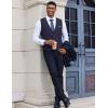 imageCOOFANDY Mens Suit Vest VNeck Casual Business Vests Lightweight Slim Fit Formal Dress Waistcoat for Wedding PartyNavy Blue
