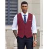imageCOOFANDY Mens Suit Vest VNeck Casual Business Vests Lightweight Slim Fit Formal Dress Waistcoat for Wedding PartyWine Red