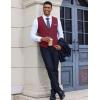 imageCOOFANDY Mens Suit Vest VNeck Casual Business Vests Lightweight Slim Fit Formal Dress Waistcoat for Wedding PartyWine Red