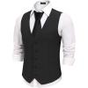 imageCOOFANDY Mens Business Suit Vests Slim Fit Formal Dress Waistcoat Groomsman Vest For WeddingBlack