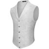 imageCOOFANDY Mens Suit Vest Paisley Floral Victorian Vests Gothic Steampunk Formal Waistcoat Tuxedo Vests with Notched LapelsWhite
