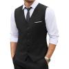 imageCOOFANDY Mens Suit Vest Slim Fit Business Formal Waistcoat Casual Dress VestAblack