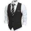 imageCOOFANDY Mens Suit Vest VNeck Casual Business Vests Lightweight Slim Fit Formal Dress Waistcoat for Wedding PartyBlack