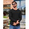 imageCOOFANDY Men 2 Pack Muscle Fitted T Shirt Gym Workout Athletic Long Sleeves TeeBlack