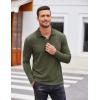 imageCOOFANDY Mens Casual Polo Shirts Long Sleeve Textured Knit Tee Shirt Wrok TshirtsArmy Green