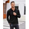 imageCOOFANDY Mens Casual Polo Shirts Long Sleeve Textured Knit Tee Shirt Wrok TshirtsBlack