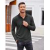 imageCOOFANDY Mens Casual Polo Shirts Long Sleeve Textured Knit Tee Shirt Wrok TshirtsCharcoal Grey