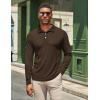 imageCOOFANDY Mens Casual Polo Shirts Long Sleeve Textured Knit Tee Shirt Wrok TshirtsCoffee