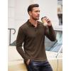 imageCOOFANDY Mens Casual Polo Shirts Long Sleeve Textured Knit Tee Shirt Wrok TshirtsCoffee