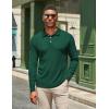 imageCOOFANDY Mens Casual Polo Shirts Long Sleeve Textured Knit Tee Shirt Wrok TshirtsDark Green