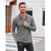 imageCOOFANDY Mens Casual Polo Shirts Long Sleeve Textured Knit Tee Shirt Wrok TshirtsDark Grey