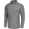 imageCOOFANDY Mens Casual Polo Shirts Long Sleeve Textured Knit Tee Shirt Wrok TshirtsDark Grey