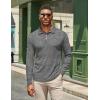imageCOOFANDY Mens Casual Polo Shirts Long Sleeve Textured Knit Tee Shirt Wrok TshirtsDark Grey