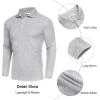 imageCOOFANDY Mens Casual Polo Shirts Long Sleeve Textured Knit Tee Shirt Wrok TshirtsLight Grey