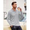 imageCOOFANDY Mens Casual Polo Shirts Long Sleeve Textured Knit Tee Shirt Wrok TshirtsLight Grey