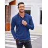 imageCOOFANDY Mens Casual Polo Shirts Long Sleeve Textured Knit Tee Shirt Wrok TshirtsRoyal Blue