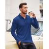 imageCOOFANDY Mens Casual Polo Shirts Long Sleeve Textured Knit Tee Shirt Wrok TshirtsRoyal Blue