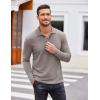 imageCOOFANDY Mens Casual Polo Shirts Long Sleeve Textured Knit Tee Shirt Wrok TshirtsTan