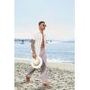 imageCOOFANDY Mens Casual Linen Pants Elastic Waist Drawstring Beach Summer Pants Lightweight Linen TrousersLight Gray