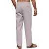 imageCOOFANDY Mens Casual Linen Pants Elastic Waist Drawstring Beach Summer Pants Lightweight Linen TrousersLight Gray