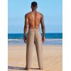 imageCOOFANDY Mens Casual Linen Summer Beach Pants Lightweight Drawstring Elastic Waist Yoga TrousersBrown