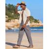 imageCOOFANDY Mens Casual Linen Summer Beach Pants Lightweight Drawstring Elastic Waist Yoga TrousersGray