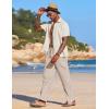 imageCOOFANDY Mens Casual Linen Summer Beach Pants Lightweight Drawstring Elastic Waist Yoga TrousersKhaki