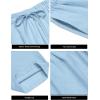 imageCOOFANDY Mens Casual Linen Summer Beach Pants Lightweight Drawstring Elastic Waist Yoga TrousersLight Blue