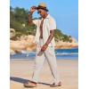 imageCOOFANDY Mens Casual Linen Summer Beach Pants Lightweight Drawstring Elastic Waist Yoga TrousersLight Khaki