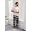 imageCOOFANDY Mens Flannel Plaid Pants Drawstring Cotton Casual Lounge Pants with PocketsBlack White Tartan