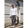 imageCOOFANDY Mens Flannel Plaid Pants Drawstring Cotton Casual Lounge Pants with PocketsNavy Coffee Plaid
