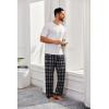 imageCOOFANDY Mens Flannel Plaid Pants Drawstring Cotton Casual Lounge Pants with PocketsNavy Coffee Plaid