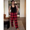 imageCOOFANDY Mens Flannel Plaid Pants Drawstring Cotton Casual Lounge Pants with PocketsNavy Red Plaid