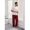 imageCOOFANDY Mens Flannel Plaid Pants Drawstring Cotton Casual Lounge Pants with PocketsRed Black Plaid